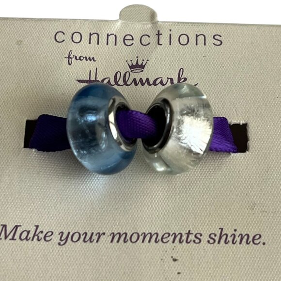 Pandora Style Glass and Stainless Set of Two Beads NEW - Picture 3 of 3